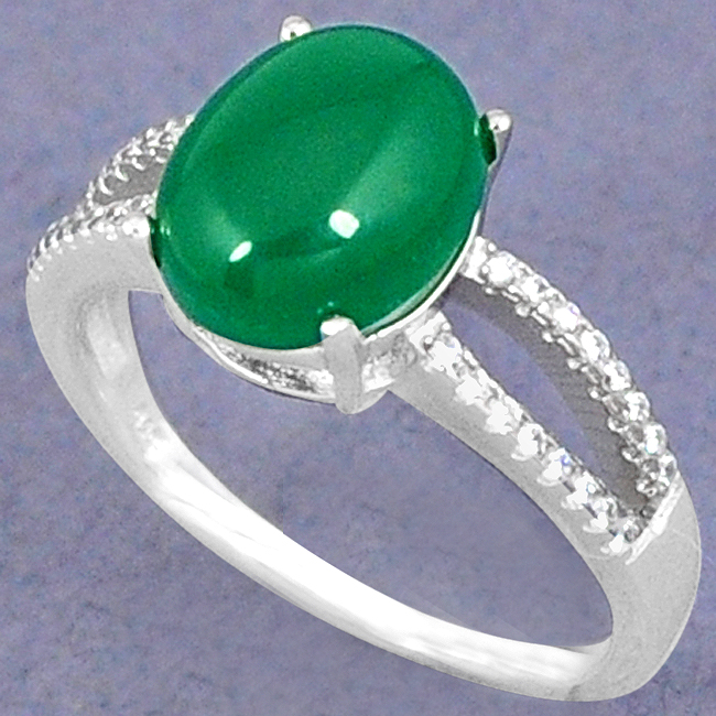 Green Chalcedony Topaz Ring